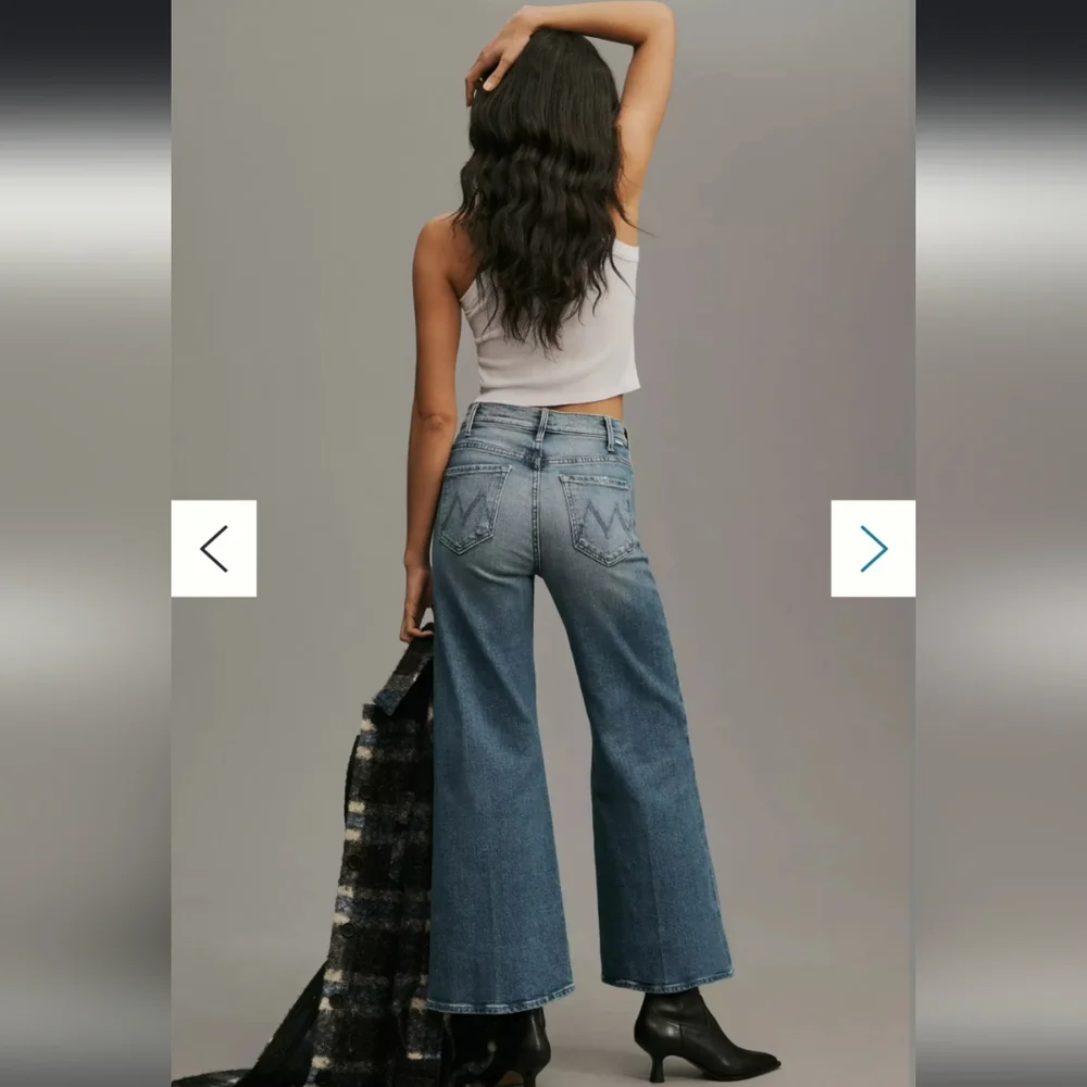 MOTHER The Hustler Roller Sneak High-Rise Wide-Leg Jeans in High on the Hog - Picture 4 of 11